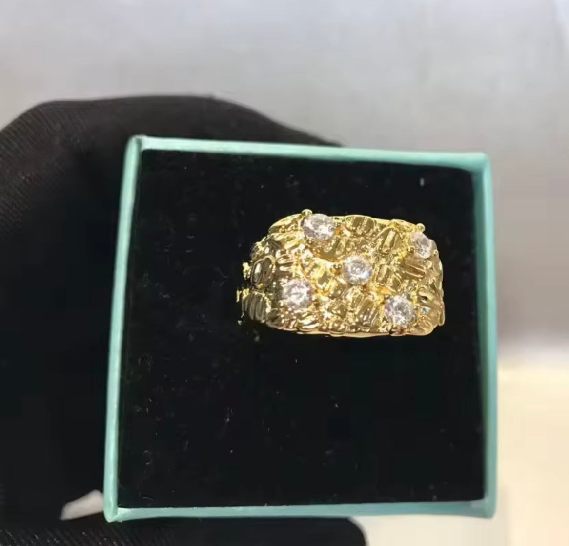 Gold Filled Nugget w/ Diamonds