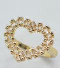 Zircon heart chain ring